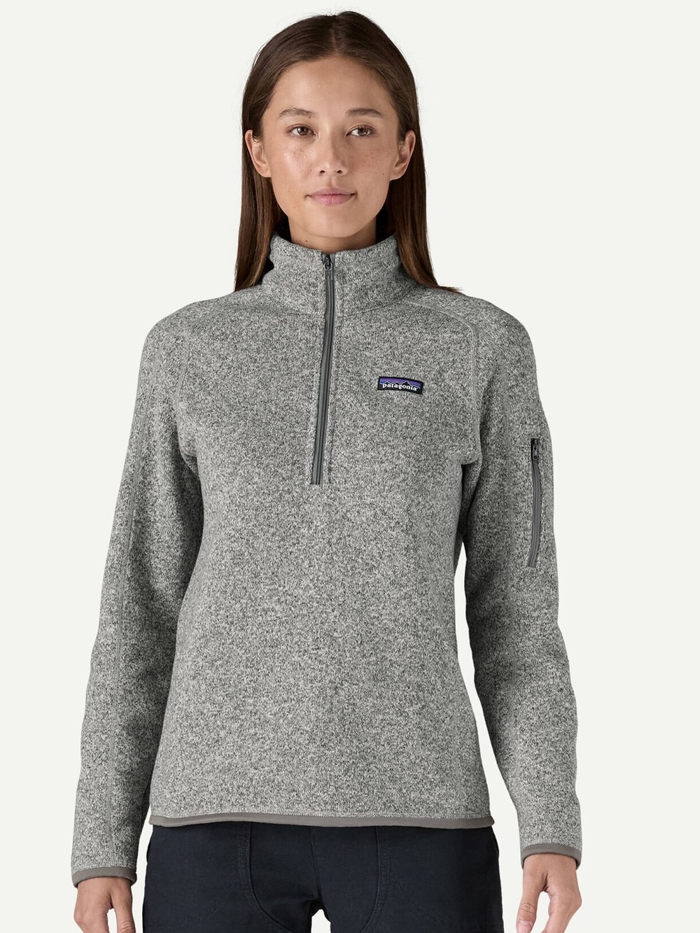 Patagonia Women's Better Sweater Quarter Zip Fleece (heather gray, size medium)